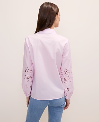 Eyelet Button Down Shirt