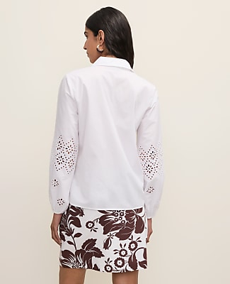 Eyelet Button Down Shirt