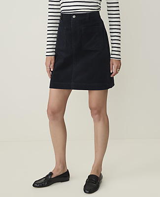 Ann Taylor Weekend A-Line Skirt Corduroy Night Sky Women's