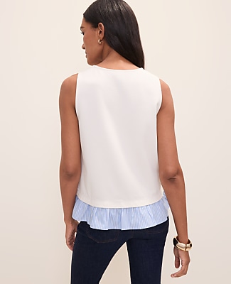 Petite Weekend Layered Mixed Media Tank