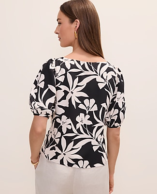 Floral Boatneck Blouse