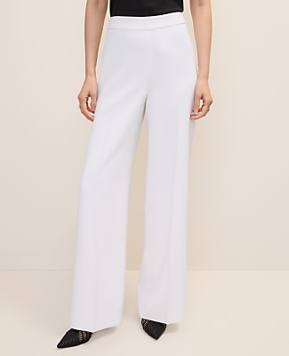 The Side Zip Wide-Leg Pant in Fluid Crepe