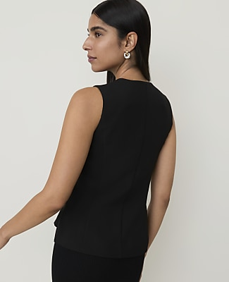 Crew Neck Peplum Vest