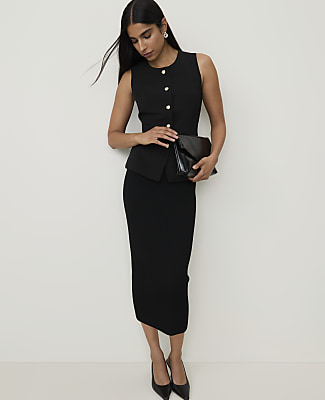 Crew Neck Peplum Vest