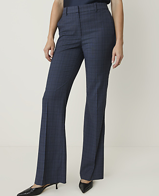 The Petite Plaid High Rise Trouser