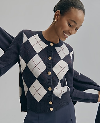 Argyle Jacquard Cardigan