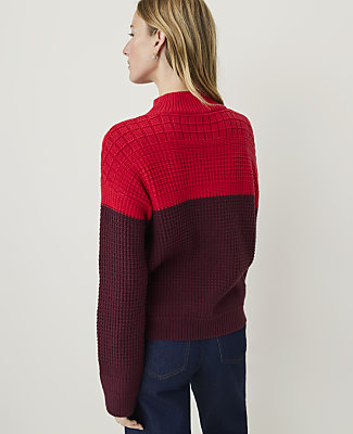 Colorblock Mixed Stitch Sweater