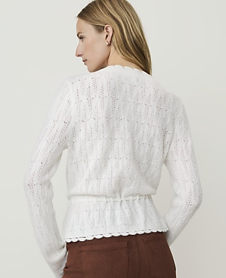 Weekend Pointelle Tie Waist Top