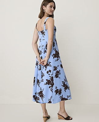 Petite Floral Corset Midi Dress