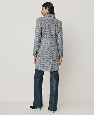 Petite Plaid Short Chesterfield Coat