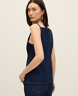 Strappy Denim Vest Top