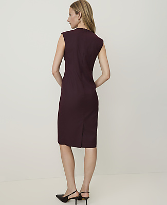 Ann Taylor The Crew Neck Sheath Dress Classic Burgundy Women's