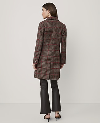 Petite Plaid Short Chesterfield Coat