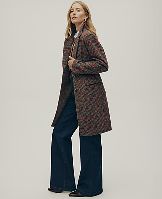 Plaid Short Chesterfield Coat