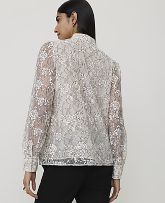 Embroidered Shirred Blouse