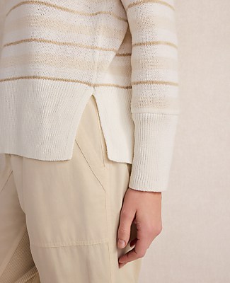 Haven Well Within Cotton Linen Stripe Crewneck