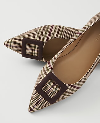 Plaid Buckle Flat
