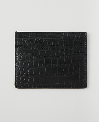 Weekend Croco Card Case - Black