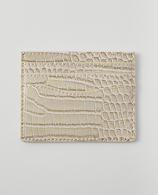 Weekend Croco Card Case - Pearl Shadow