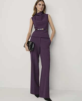 Petite Cowl Neck Shell in Fluid Crepe