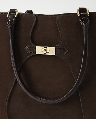 Suede Buckle Tote