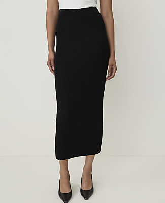 Petite Ribbed Midi Sweater Skirt