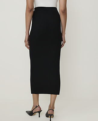 Petite Ribbed Midi Sweater Skirt