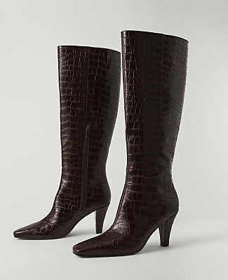 Croco Skinny Heel Tall Boot