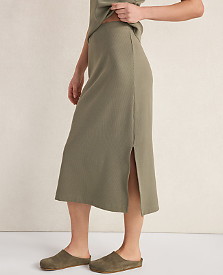 Haven Well Within Organic Cotton Rib Knit Midi Skirt