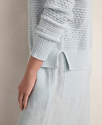 Haven Well Within Cotton Mixed Stitch Johnny Collar Sweater