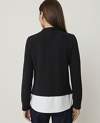 Petite Layered Mock Neck Top