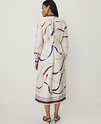 Petite Horsebit Print Midi Shirtdress