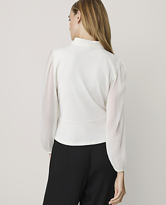 Mixed Media Wrap Top