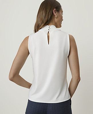 Mixed Media Sleeveless Top