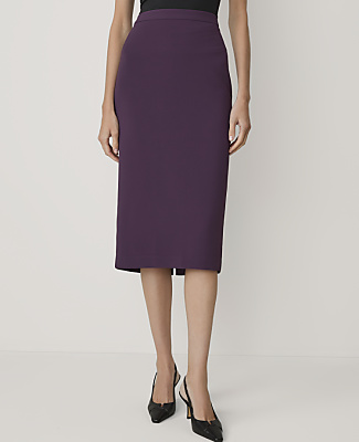 The Petite Column Midi Skirt in Fluid Crepe