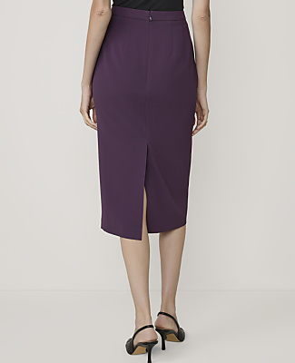 The Petite Column Midi Skirt in Fluid Crepe