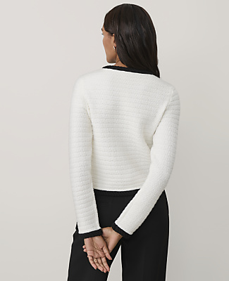 Petite Textured Stitch Sweater Jacket