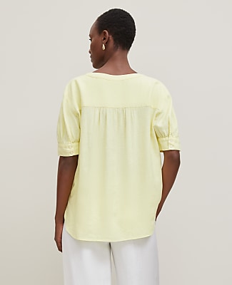 Half Sleeve Linen Blend Popover