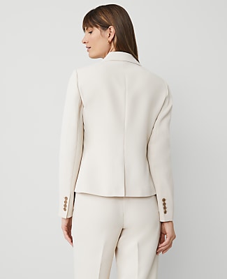The Petite Shorter Single Button Blazer in Fluid Crepe