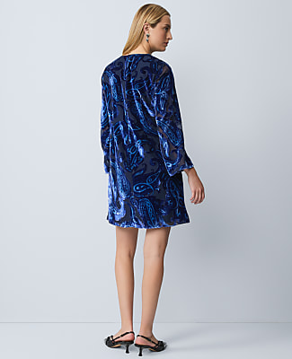 Studio Collection Velvet Paisley Shift Dress