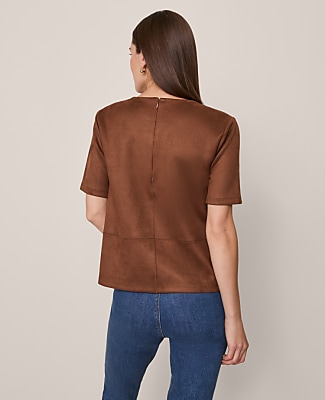 Faux Suede Top