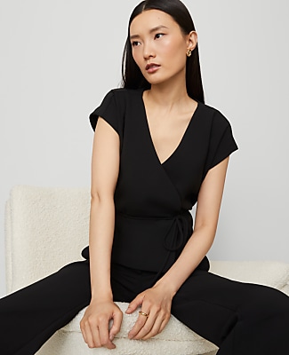 Wrap Tie Waist Blouse