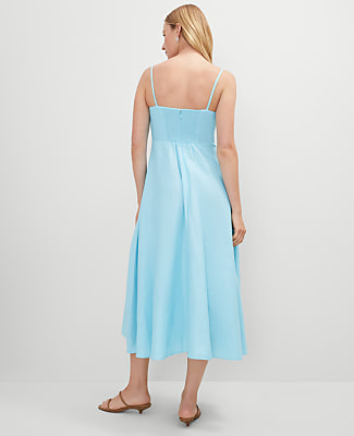 Linen Blend Midi Dress