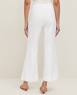 The Petite Flare Ankle Pant in Linen Blend