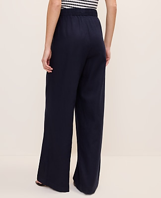 Petite Weekend Easy Fit Wide-Leg Pant in Linen Blend