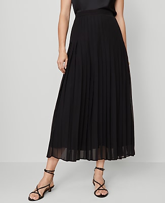 Petite Chiffon Pleated Maxi Skirt