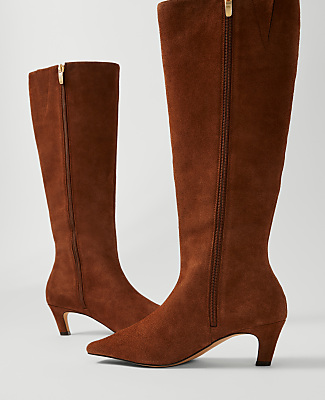 Skinny Heel Suede Tall Boot