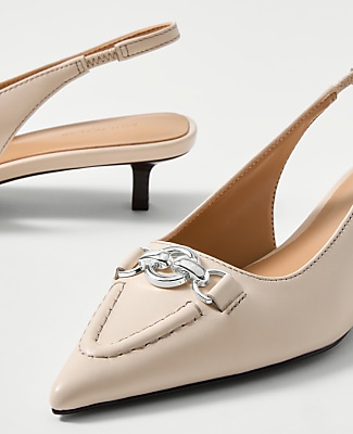 Horsebit Leather Slingback Pump