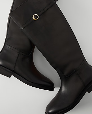 Chain Wrap Leather Riding Boot