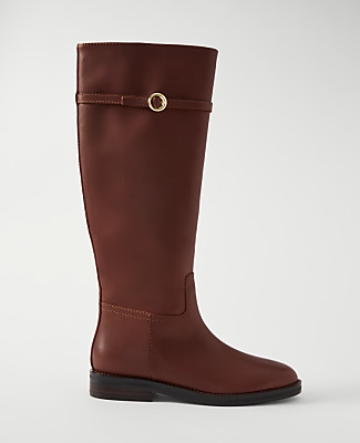 Ann Taylor Chain Wrap Leather Riding Boot